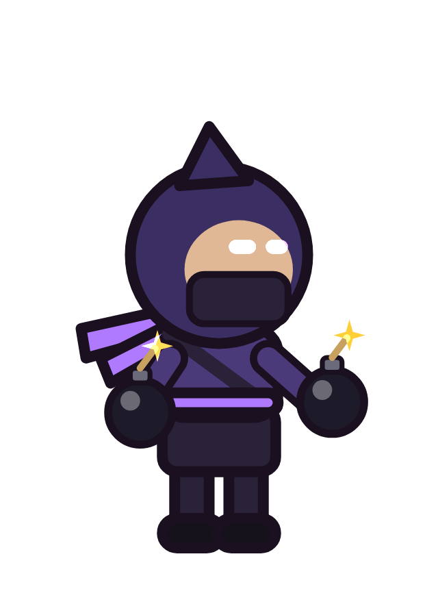 Kage, the shadow ninja with smoke bombs